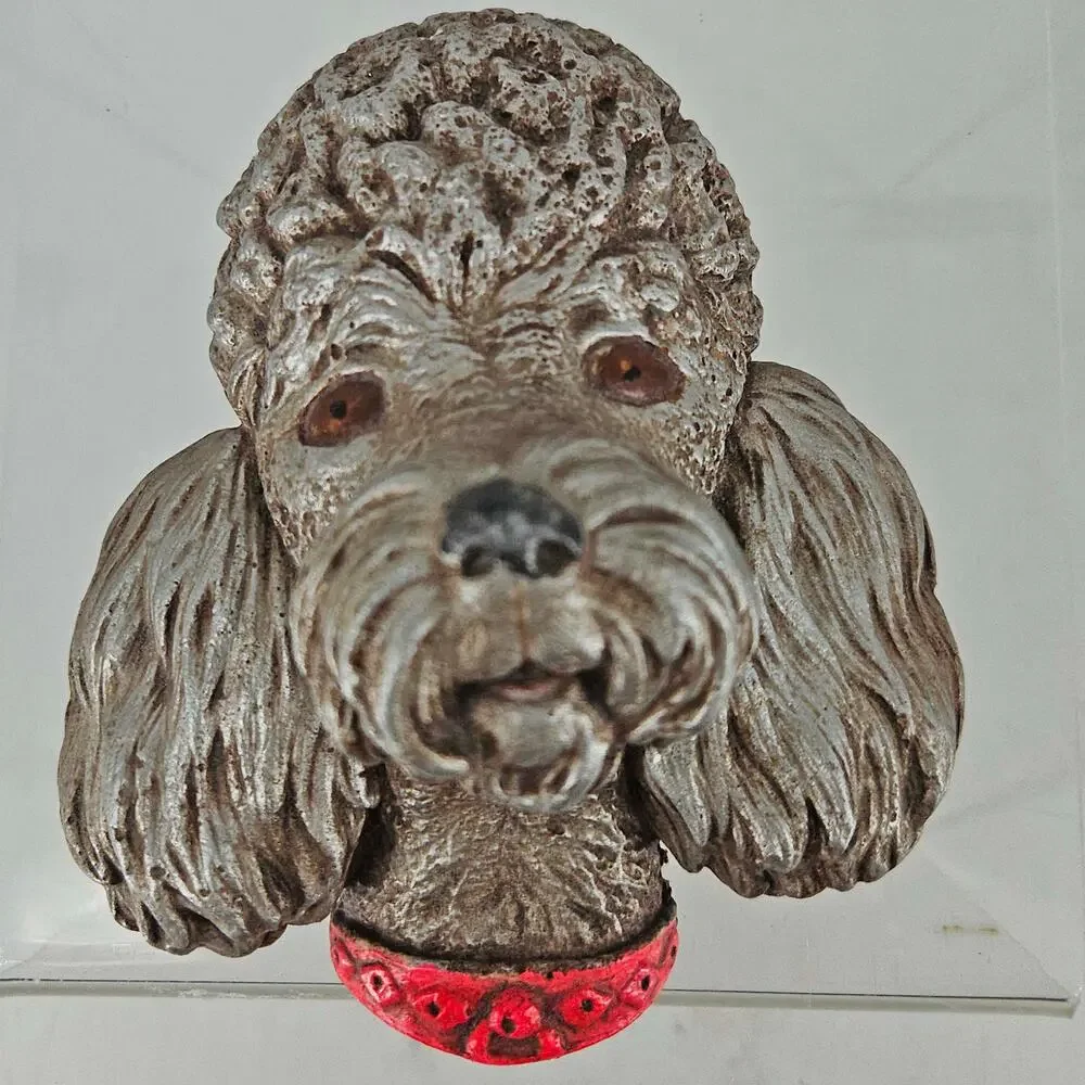 Vintage Bossons chalkware poodle head wall plaque